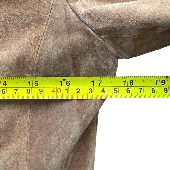 Vintage Jones New York Genuine Leather Tan Zip Up Jacket Women's size Small - Picture 7 of 10